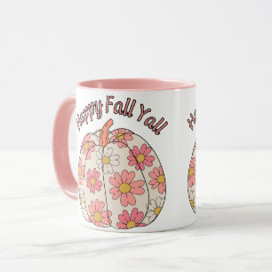 Happy Fall Y'all: Cosy Autumn Pumpkin and Leaves Mug