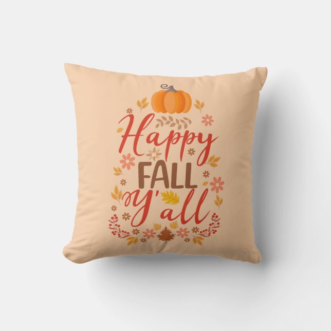 Happy fall y'all cushion (Front)