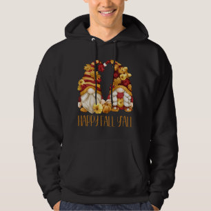 Happy Fall Y'all Cute Gnomes Pumpkin Autumn Tree F Hoodie