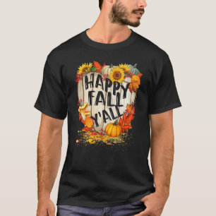 Happy Fall Y'all Cute Thanksgiving Pumpkin Heart S T-Shirt