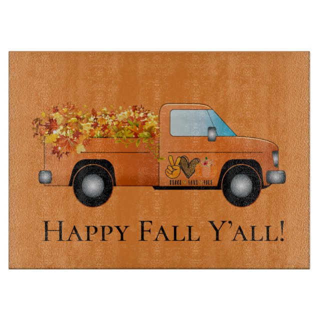 Happy Fall Y'all Cutting Board (Front)