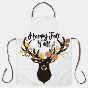 HAPPY FALL Y'ALL deer head Apron
