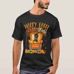 Happy Fall Yall Doberman Dog On Truck T-Shirt
