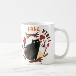 Happy Fall Y'all - Fall Vibes - Cat Lover Coffee Mug