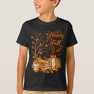 Happy Fall Y'all Floral Pumpkin Autumn Coffee  T-Shirt
