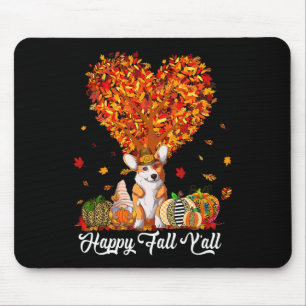 Happy Fall Y'all Funny Corgi Autumn Pumpkins Mouse Pad
