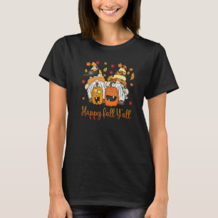 Happy Fall Y'all Funny Gnome Pumpkin Autumn Thanks T-Shirt