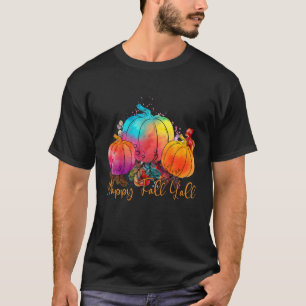 Happy Fall Y'all Funny Pumpkin Watercolor T-Shirt