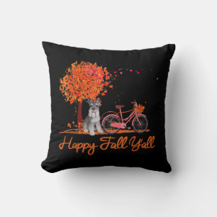 Happy Fall Yall Funny Schnauzer Dog Autumn Bicycle Cushion