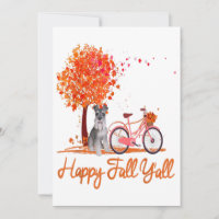 Happy Fall Yall Funny Schnauzer Dog Autumn Bicycle