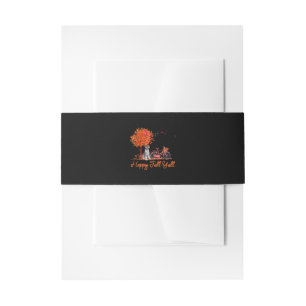 Happy Fall Yall Funny Schnauzer Dog Autumn Bicycle Invitation Belly Band