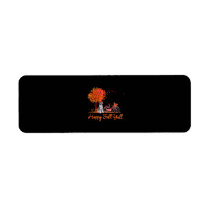 Happy Fall Yall Funny Schnauzer Dog Autumn Bicycle Return Address Label