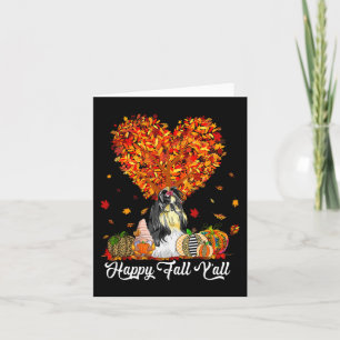 Happy Fall Y'all Funny Shih Tzu Autumn Pumpkins Card