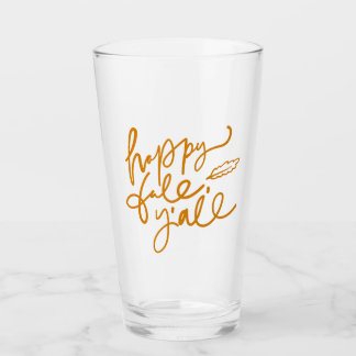 Happy Fall Y'all Glass