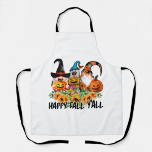 Happy Fall Y'all Gnome Leopard Gnome Sunflower Apron