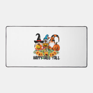 Happy Fall Y'all Gnome Leopard Gnome Sunflower Desk Mat