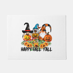 Happy Fall Y'all Gnome Leopard Gnome Sunflower Doormat