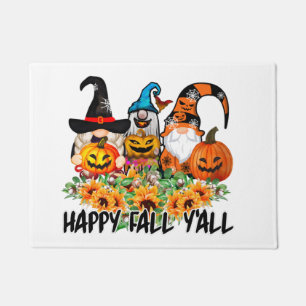 Happy Fall Y'all Gnome Leopard Gnome Sunflower Doormat