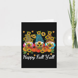Happy Fall Y'all Gnome Leopard Pumpkin Autumn  Card