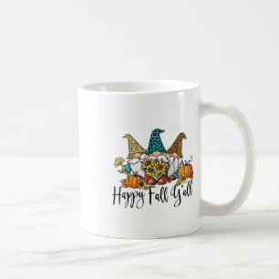 Happy Fall Y'all Gnome Leopard Pumpkin Funny Autum Coffee Mug