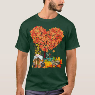 Happy Fall Yall Gnome Leopard Pumpkin Funny Autumn T-Shirt