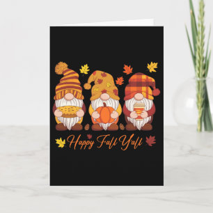 Happy Fall Y'all Gnome Pumpkin Autumn Thanksgiving Card