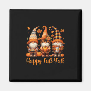 Happy Fall Y'all Gnome Pumpkin Autumn Thanksgiving Magnet