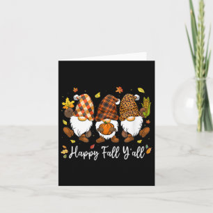 Happy Fall Y'all Gnome Pumpkin Truck Autumn Thanks Card