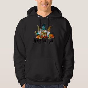 Happy Fall Y'all Gnomes Leopard Pumpkin Autumn Tha Hoodie
