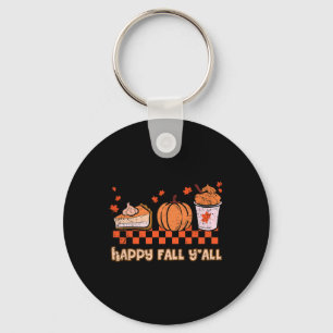 Happy Fall Yall Halloween Pumpkin Pie Autumn Thank Key Ring