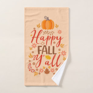 Happy fall y'all hand towel