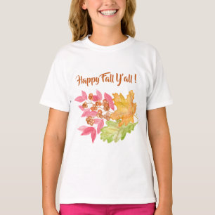Happy Fall Y'all Leaves and Berries Paper Napkin T-Shirt