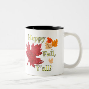 Happy Fall Y'all Leaves Mug