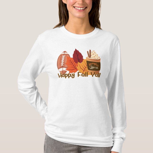 Happy Fall Yall Long sleeve T-Shirt (Front)
