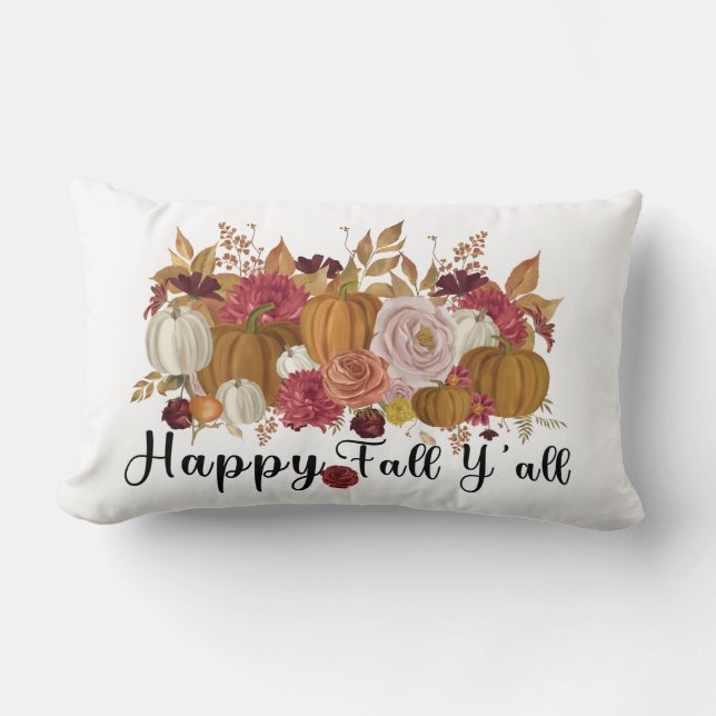Happy Fall Y'all Lumbar Cushion (Front)