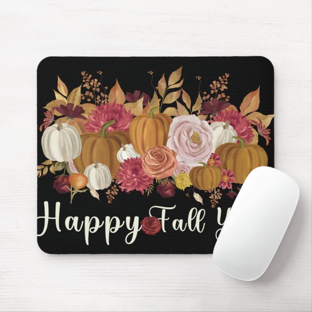 Happy Fall Y'all Mouse Pad (With Mouse)