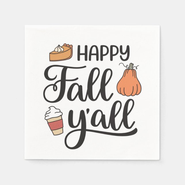 Happy Fall Y'all Napkin (Front)