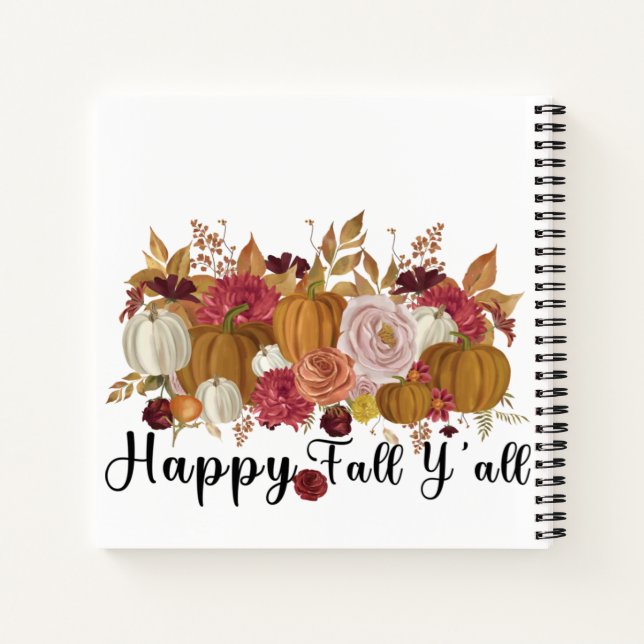 Happy Fall Y'all Notebook (Back)