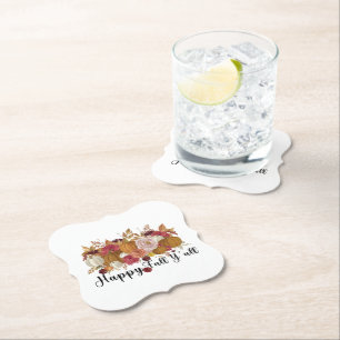 Happy Fall Y'all Paper Coaster
