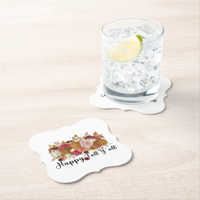 Happy Fall Y'all Paper Coaster (Insitu)