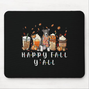 Happy Fall Y'all Pitbull Dog Coffee Pumpkin Fall A Mouse Pad