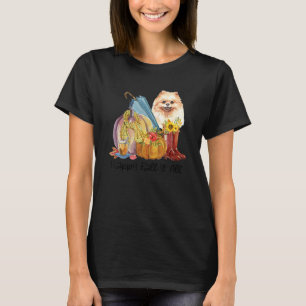 Happy Fall Yall Pomeranian Dog Mom Pumpkin Fall Th T-Shirt