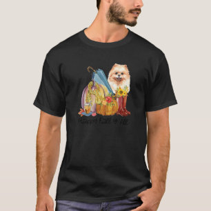 Happy Fall Yall Pomeranian Dog Mom Pumpkin Fall Th T-Shirt