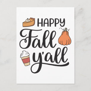 Happy Fall Y'all Postcard