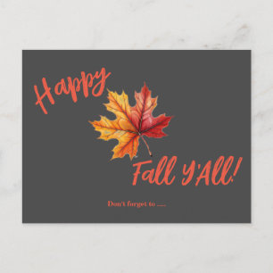 Happy Fall Y'All! Postcard