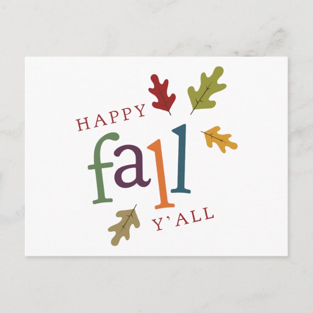 Happy Fall Yall Postcard (Front)