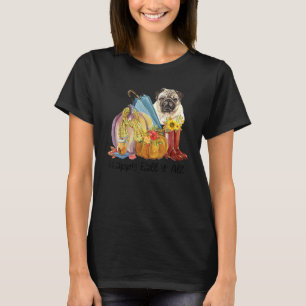 Happy Fall Y'all Pug Dog Pumpkin Thanksgiving T-Shirt