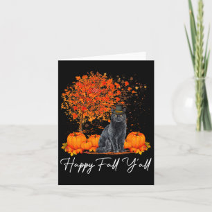 Happy Fall Y'all Pumpkin Cat Thanksgiving Rescue P Card