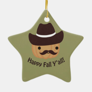 Happy Fall Y'all! Pumpkin Ceramic Tree Decoration