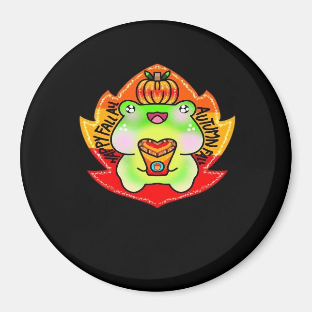 Happy Fall Y'all Pumpkin Fall Season Oversized Magnet (Front)